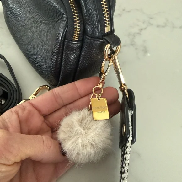 POM POM LONDON Black Mayfair  Crossbody Bag - Picture 2 of 11